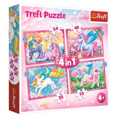 TREFL Puzzle magičan jednorog, 4u1 (35,48,54,70)
