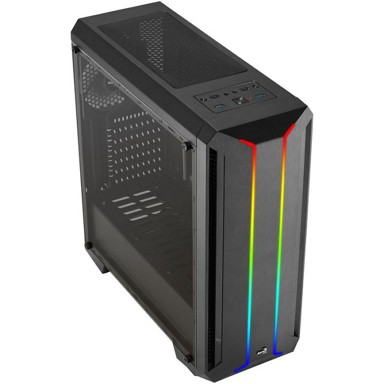 AEROCOOL Kućište Skyline ARGB V1, mid tower, ATX, akril, crno