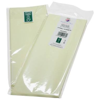 CARTOTECNICA ROSSI Ukrasni papir Tissue F072, 50 x 76 cm, 6 kom, blister, svijetložuti