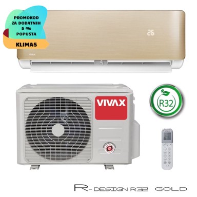 VIVAX Klima uređaj COOL R DESIGN ACP-12CH35AERI+, 3.81 kW, zlatna