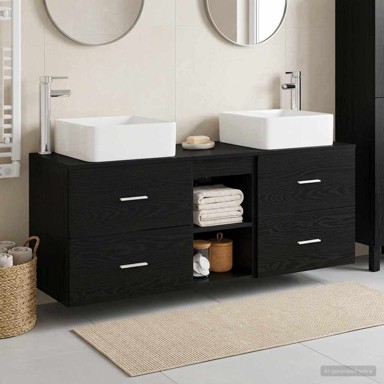 Set kupaonskih ormarića 3 kom 49,5 x 41 x 63 cm, crni hrast