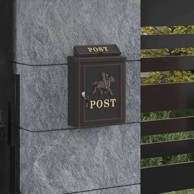 Poštanski sanduk, zidna montaža, 29 x 13 x 41 cm, metal, brončana