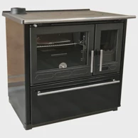 PLAMEN Peć na drva 850, GLAS N, Crni, Lijevi