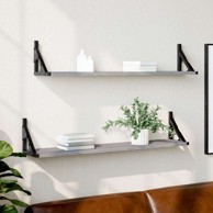 Zidne police konstruirano drvo 80 x 15 x 15.5 cm 2 kom, sivi