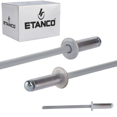 Aluminijske slijepe zakovice u boji 4 x 12 mm RAL 9006, 500 kom.