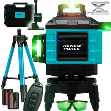 DEXXER Građevinski laser s 16 zelenih linija LS160, 2 x 2400 mAh, sa stativom