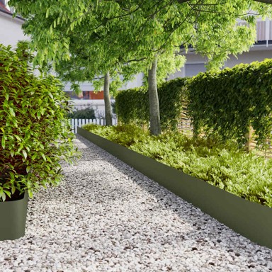 Rubovi za travnjak 10 kom Maslinasto zeleni 25x103 cm