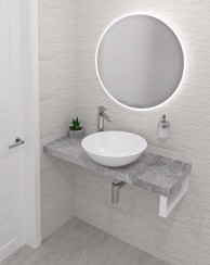 SAPHO Cementna zidna ploča za umivaonik Avice, 210 × 36 × 5 cm, DTD/HPL laminat