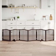 Vrata za pse s vratašcima 6 panela sklopiva 300 cm drvo topole hrast 50 x 60 x 2 cm, smeđi