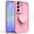 Silikonska maskica za Samsung Galaxy A36 5G, silikonsko srce, roza + kaljeno staklo 9H