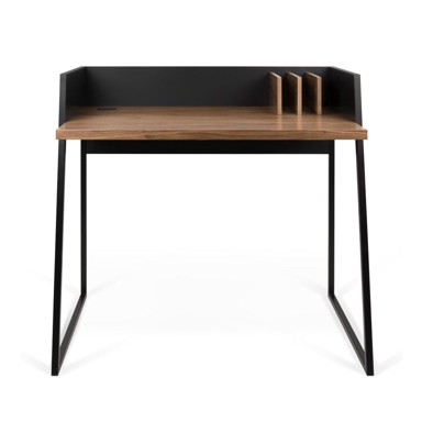 TEMAHOME Stol crni s detaljima od orahovog drveta Volga