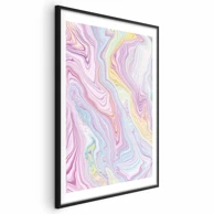 Plakat Šareni san, apstraktni oblici u pastelnim tonovima, 60x90 cm, crni okvir s margom