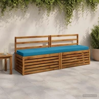 Jastučići za klupu Soest 2 kom 170 x 40 x 8 cm od poliestera, svjetloplavi