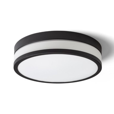 RENDL Stropna lampa, Cira LED 35, staklo boje opala/crna, LED, 24W, IP44, 3000K, crna