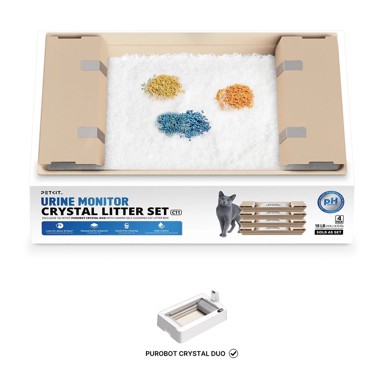PETKIT Kristalni pijesak za mačke Urine Monitor Crystal Litter s pH detekcijom, set od 4 pakiranja