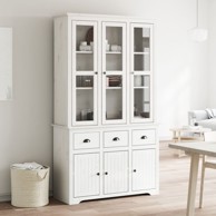 Visoka komoda BODO bijela 115,5x43x200,5 cm od masivne borovine