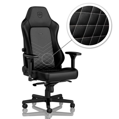 NOBLECHAIRS Gaming stolica HERO, crna, platinasto bijela, NBL-HRO-PU-BPW
