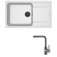 ELLECI Set sudoper Life 410 + slavina Zora, grafit/bianco