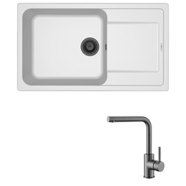 ELLECI Set sudoper Life 410 + slavina Zora, grafit/bianco