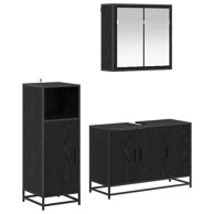 Set namještaja za kupaonicu, 3 kom, 90 x 33 x 60 cm, crni hrast