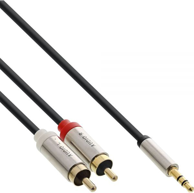 INLINE Audio kabel 99241 1 m 3.5 mm na 2 x RCA, crni