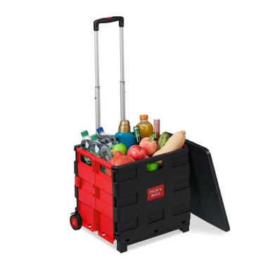 NORTHIX Kolica za kupovinu, sklopiva, nosivost 35 kg, teleskopska ručka