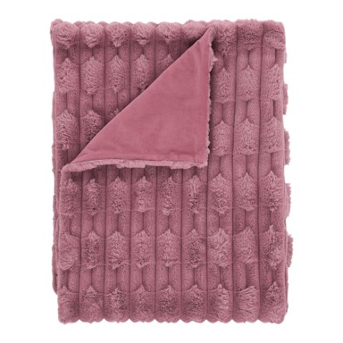 BIANCA Ružičasta deka od mikropliša, 150x200 cm, Carved Fur