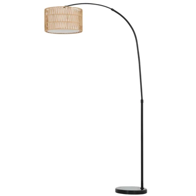 Podna lampa s abažurom od konoplje