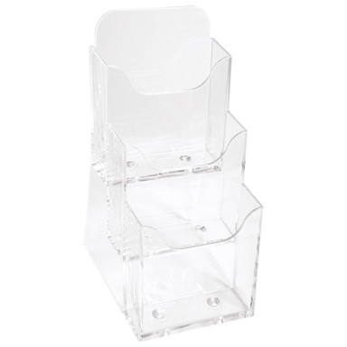 EXACOMPTA Stolni stalak za prospekte 73158D, A6, okomiti, 3 pretinca, prozirni