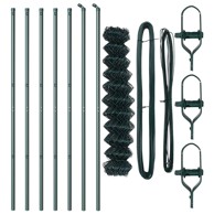 Ograda od lančane mreže s 7 postova 1.5x10 m, galvanizirani čelik zelena  