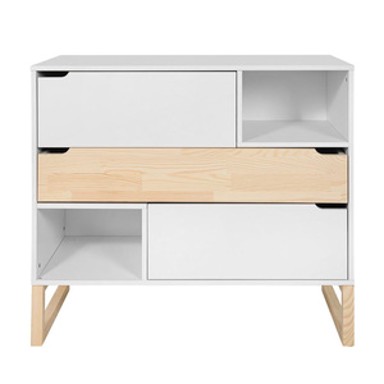 BELLAMY Komoda Tatam, s 3 ladice, bijelo/smeđa