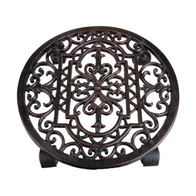 ESSCHERT DESIGN Metalni mobilni stalak za tegle za bilje ø 29 cm Ornament, metal, prirodna