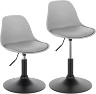 Set od 2 barske stolice s naslonom PU materijal, siva