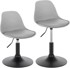 Set od 2 barske stolice s naslonom PU materijal, siva