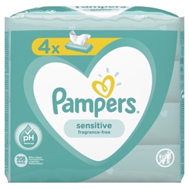 PAMPERS Vlažne maramice, Sensitive, 4 pakiranja, 208 kom