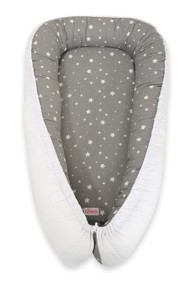 BOBONO Čahura za bebe Cocoon Premium, dvostrana, mini zvijezde, bijela