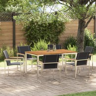 7-dijelni blagovaonski set vrtni od bagremovog drva sa stolom 150x90x75 cm, smeđa