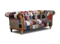 CHESTERFIELD Harris Tweed Hollyhock Patchwork 2-Sjedišta Dvosjed