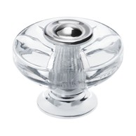 SIRO Ručka za namještaj okrugla prozirna krom 38ge