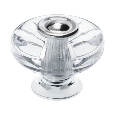 SIRO Ručka za namještaj okrugla prozirna krom 38ge