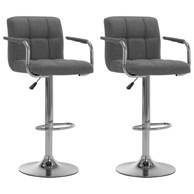 Barske stolice od tkanine 2 kom svjetlosive