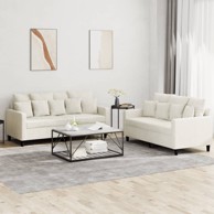 2-dijelni set sofa s jastucima krem baršunasti