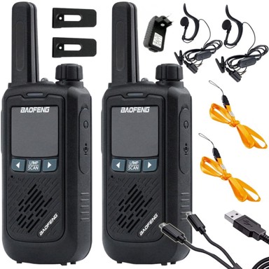 VERKGROUP Prijenosne radio stanice, 2 kom., LCD, 1500 mAh, do 8 km, LED + slušalice