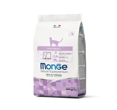 MONGE Hrana Natural Superpremium za sterilizirane mačke, piletina, 400 g
