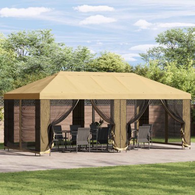 Pokrov za gazebo s bočnim zidovima 600,5x300,5 cm, krem