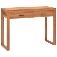 Radni stol s 2 ladice od tikovine 100x40x75 cm, smeđi