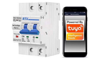 RTX Kontrolirani osigurač 2 x 16A ZigBee tuya En mjerenje