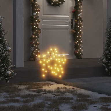 Ukrasna božićna svjetla sa šiljcima, 3 kom zvijezda, 50 LED, 29 cm