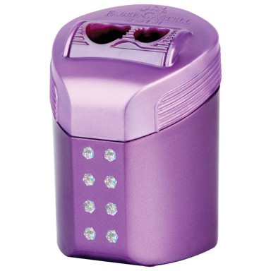 FABER-CASTELL Šiljilo PVC s PVC kutijom, 183900, 2 rupe, RollOn Sparkle, sortirano