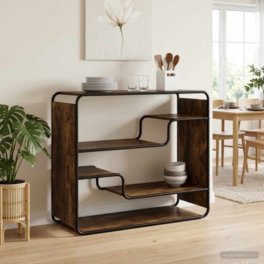 Komoda 98 x 37,5 x 75,5 cm od konstruiranog drva, dimljeni hrast